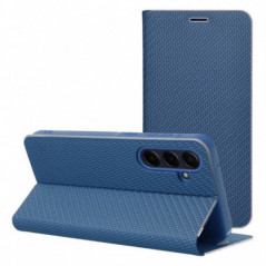 Peněženkové pouzdro LUNA Book Carbon na Samsung Galaxy S25 Edge Uhlíkové vlákno, Elegantní  Modrý