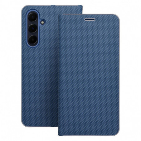 Peněženkové pouzdro LUNA Book Carbon na Samsung Galaxy S25 Edge Uhlíkové vlákno, Elegantní  Modrý