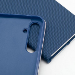 Peněženkové pouzdro LUNA Book Carbon na Samsung Galaxy S25 Edge Uhlíkové vlákno, Elegantní  Modrý