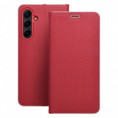 Peněženkové pouzdro LUNA Book Carbon na Samsung Galaxy S25 Edge Uhlíkové vlákno, Elegantní  Červený