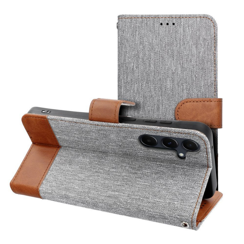 Peněženkové pouzdro JEANS na Samsung Galaxy S25 Edge Elegantní  Šedý