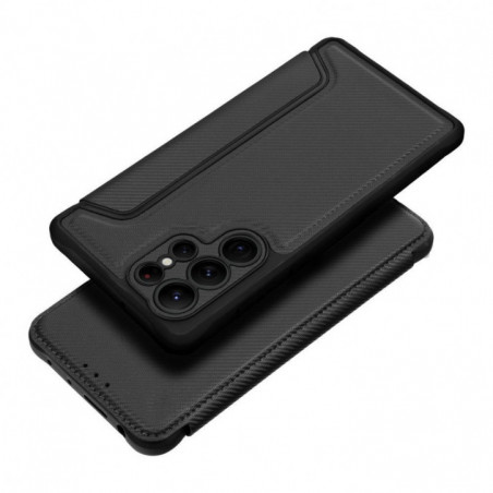 Peněženkové pouzdro Razor Book na Samsung Galaxy S25 FE Uhlíkové vlákno, Karbonový vzor  Černý