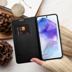 Peněženkové pouzdro LUNA Book Carbon na Samsung Galaxy S25 FE Uhlíkové vlákno, Elegantní  Černý