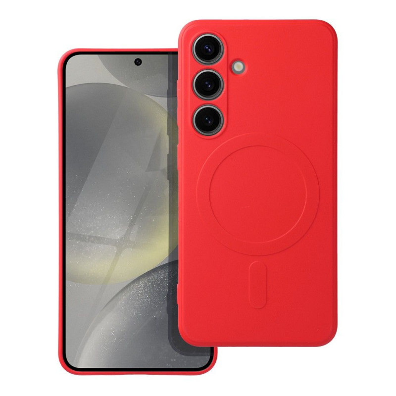 Kryt Silicone Mag Cover na Samsung Galaxy S25 FE MagSAFE  Červený