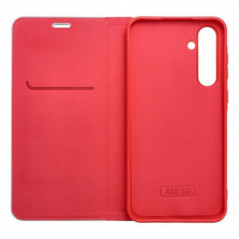 Peněženkové pouzdro LUNA Book Carbon na XIAOMI Redmi 15 4G Uhlíkové vlákno, Elegantní  Červený