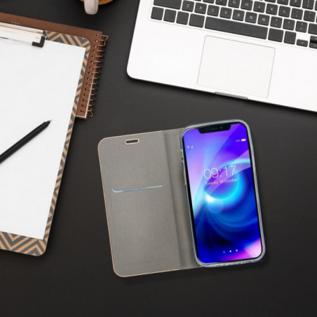 Peněženkové pouzdro LUNA Book Gold na XIAOMI Redmi 15 4G Elegantní  Stříbrný
