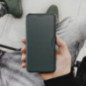 Peněženkové pouzdro Razor Book na Samsung Galaxy A17 Uhlíkové vlákno, Karbonový vzor  Tmavě zelený