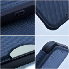 Peněženkové pouzdro Razor Book na Samsung Galaxy A17 Uhlíkové vlákno, Karbonový vzor  Modrý