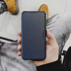 Peněženkové pouzdro Razor Book na Samsung Galaxy A17 Uhlíkové vlákno, Karbonový vzor  Modrý