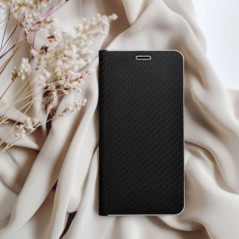 Peněženkové pouzdro LUNA Book Carbon na Samsung Galaxy A17 Uhlíkové vlákno, Elegantní  Černý