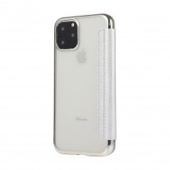 ELECTRO BOOK na Samsung Galaxy A71 FORCELL Obal ze 100% přírodní kůže a TPU Stříbrný