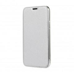 ELECTRO BOOK na Samsung Galaxy S20 Plus FORCELL Obal ze 100% přírodní kůže a TPU Stříbrný