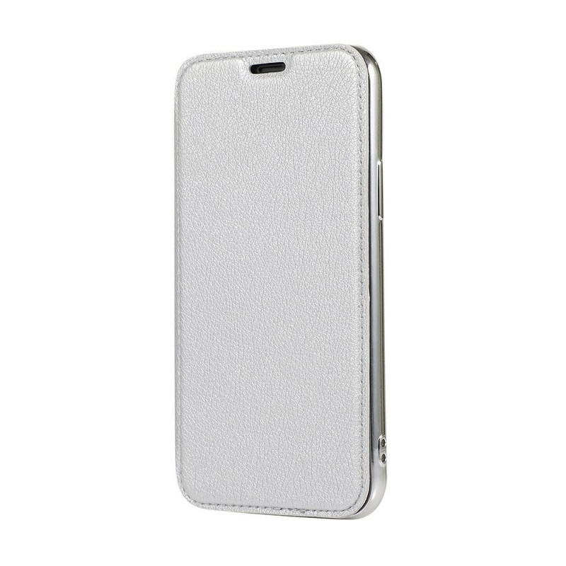 ELECTRO BOOK na Huawei P40 Lite E FORCELL Obal ze 100% přírodní kůže a TPU Stříbrný