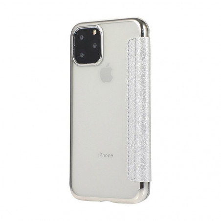 ELECTRO BOOK na Huawei P40 Lite E FORCELL Obal ze 100% přírodní kůže a TPU Stříbrný