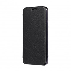 ELECTRO BOOK na Huawei P40 Lite E FORCELL Obal ze 100% přírodní kůže a TPU Černý