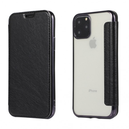 ELECTRO BOOK na Huawei P40 Lite E FORCELL Obal ze 100% přírodní kůže a TPU Černý