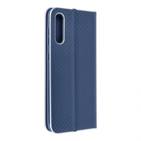 Peněženkové pouzdro LUNA Book Carbon na Samsung Galaxy A71 LTE Uhlíkové vlákno, Elegantní  Modrý