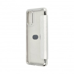 ELECTRO BOOK na Samsung Galaxy S20 FORCELL Obal ze 100% přírodní kůže a TPU Stříbrný