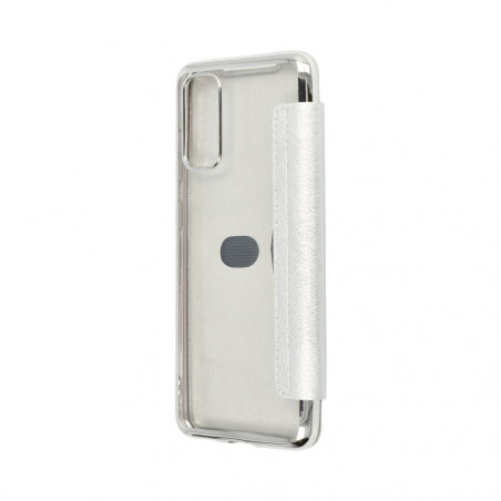 ELECTRO BOOK na Samsung Galaxy S20 FORCELL Obal ze 100% přírodní kůže a TPU Stříbrný