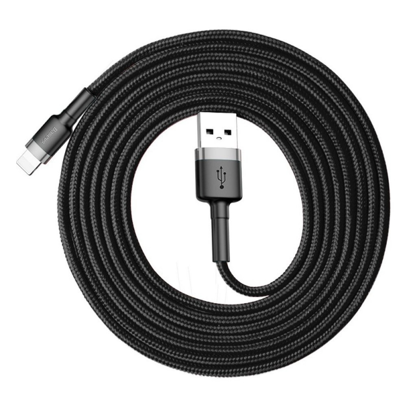 Lightning 1.5A 2M Gray+Black Černý