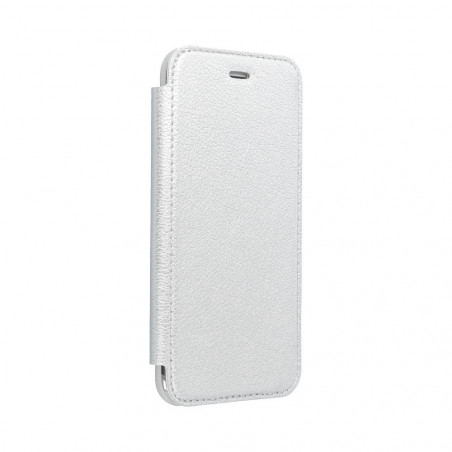 ELECTRO BOOK na Apple iPhone 12 mini FORCELL Obal ze 100% přírodní kůže a TPU Stříbrný