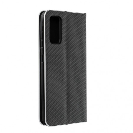 Luna Carbon na Samsung Galaxy A42 5G Peňaženkový obal Černý