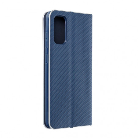 Peněženkové pouzdro LUNA Book Carbon na Samsung Galaxy S21 5G Uhlíkové vlákno, Elegantní  Modrý 