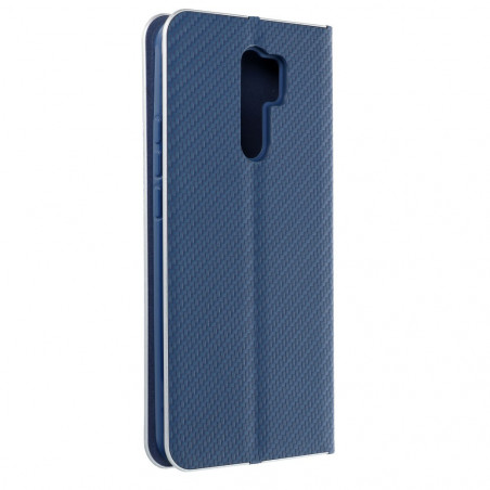 Peněženkové pouzdro LUNA Book Carbon na XIAOMI Mi 10T Lite 5G Uhlíkové vlákno, Elegantní  Modrý