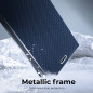 Peněženkové pouzdro LUNA Book Carbon na Samsung Galaxy A72 LTE Uhlíkové vlákno, Elegantní  Modrý
