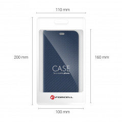 Peněženkové pouzdro LUNA Book Carbon na XIAOMI Redmi Note 10 Pro Uhlíkové vlákno, Elegantní  Modrý