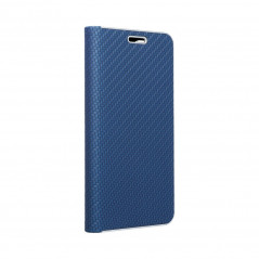 Peněženkové pouzdro LUNA Book Carbon na XIAOMI Redmi Note 10 5G Uhlíkové vlákno, Elegantní  Modrý