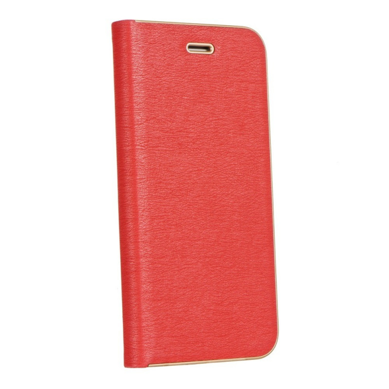 Peněženkové pouzdro LUNA Book Gold na XIAOMI Redmi Note 10 5G Elegantní  Červený