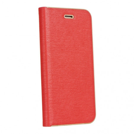 Peněženkové pouzdro LUNA Book Gold na XIAOMI Redmi Note 10 5G Elegantní  Červený