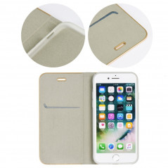 LUNA Book Gold na XIAOMI Redmi Note 10 5G FORCELL Peňaženkový obal Stříbrný