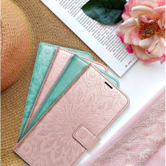 Peněženkové pouzdro MEZZO Book na Samsung Galaxy A32 5G Mandala  Růžovo-zlatý