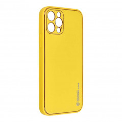 LEATHER na Apple iPhone 13 Pro FORCELL Kožený obal Žlutý