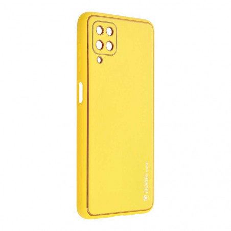 LEATHER na Samsung Galaxy A03S FORCELL Kožený obal Žlutý