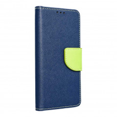 Peněženkové pouzdro Fancy Book na Apple iPhone 13 Pro Max Námořnická modrá / Limetkovo zelený