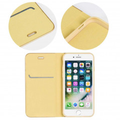 LUNA Book Gold na Apple iPhone 13 mini FORCELL Peňaženkový obal Zlatý