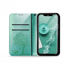 MEZZO Book na Apple iPhone 13 Pro Max FORCELL Peňaženkový obal Zelený